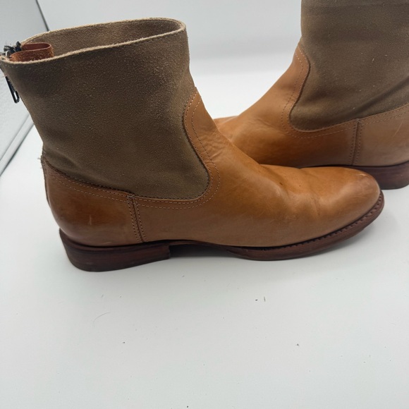 Frye Jamie Zip up Bootie ankle boots in brown tan leather and suede size 7.5 - Picture 4 of 14